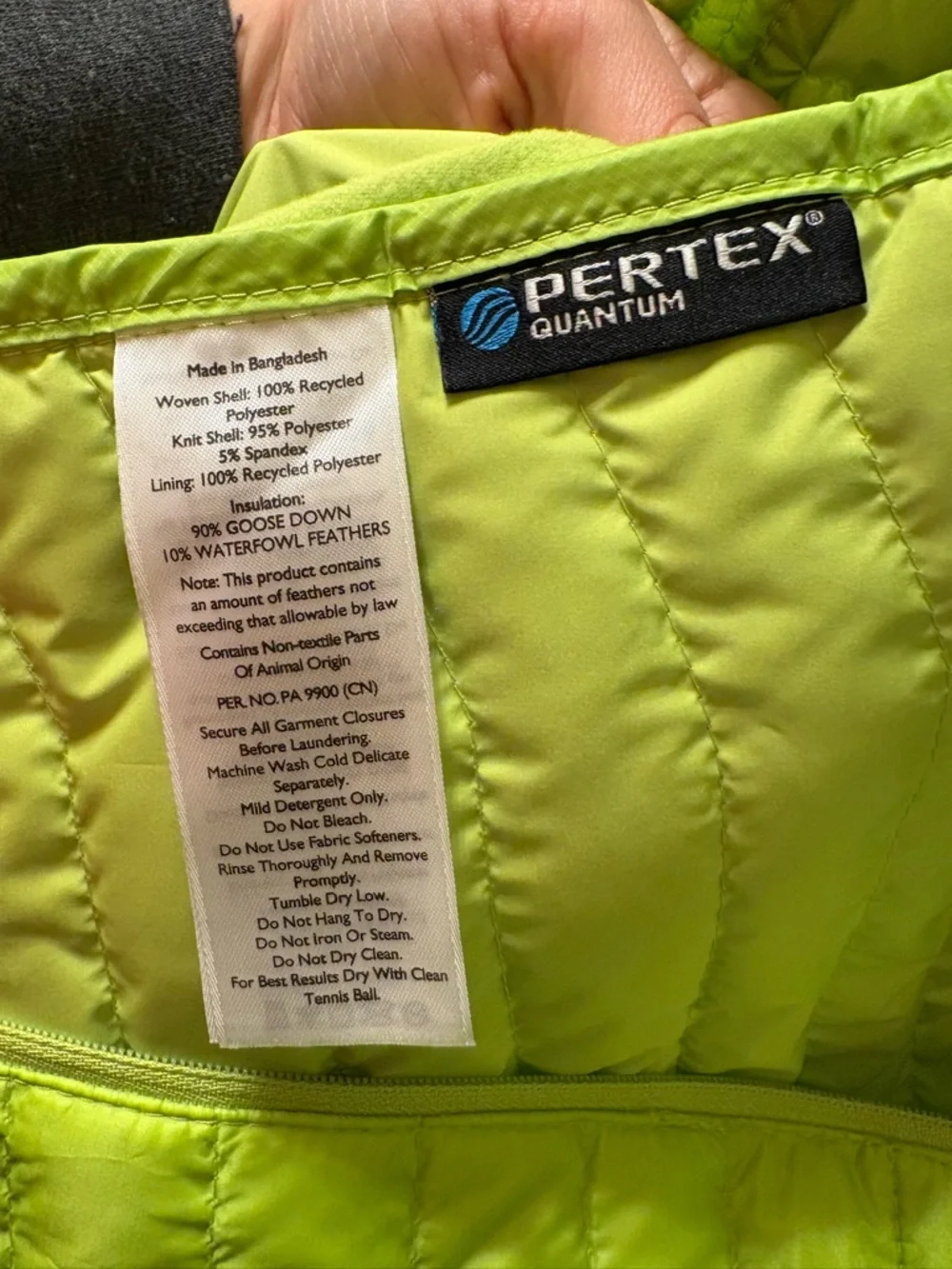 Men’s Eddie Bauer Lightweight Quilted Down Vest - Lime Green - Picture 4 of 4